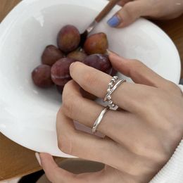 Cluster Rings 2023 Real 925 Sterling Silver Beads Cross For Women Finger Fine Jewellery Trend Twist Ring Female Accessories