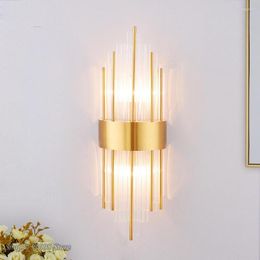 Wall Lamps Modern Gold Crystal Led Lights Bedside Lamp For Bedroom Living Room Sconce Bathroom Indoor Home Decor Fixtures