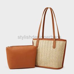 Beach Bags New niche handbag summer vegetable basket carrying commuting mother and child bag woven plaid tote bagstylishdesignerbags