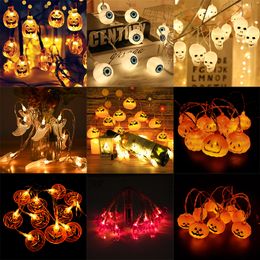 Other Event Party Supplies 150cm 10LED Halloween LED String Lights Portable Pumpkin Ghost Skeletons Lights for Home Bar Halloween Party Decor Supplies 230812