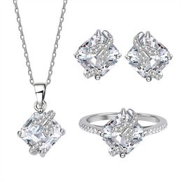 Torre di farfalla 8 * Collana anello di zucchero Ourneds Tre pezzi 925 Set di gioielli in argento sterling