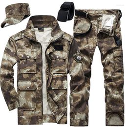 Men's Tracksuits Camouflage Suits Mens Summer Wear-resistant Breathable Multiple Pockets Jackets Cargo Pants Outdoor Hunting Military Sets