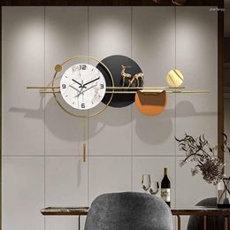 Wall Clocks Fancy Luxury Digital Clock Nordic Design Silent Living Room Mechanism Creative Metal Reloj De Pared Home Furniture