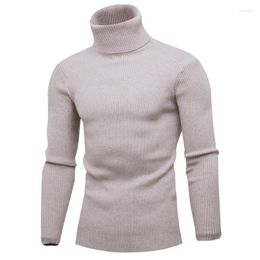 Men's Sweaters Autumn Winter Turtleneck Sweater Men Solid Colour Casual Knitted Pullovers Mens Slim Fit Pullover Clothing