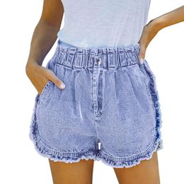 Women's Jeans Summer Denim Shorts For Womens High Waisted Wide Leg Workout Jean With Pockets Lady Teens Vintage Y2K Super Pants