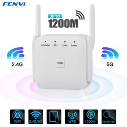 Routers 5Ghz AC1200 WiFi Repeater 1200Mbps Router Extender Amplifier 24G5GHz Signal Booster Long Range Network Access Point 230812