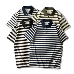 Men's Polos Stylish And Heavyweight AME-Car-Chic Polo Shirt With Stripes For Men