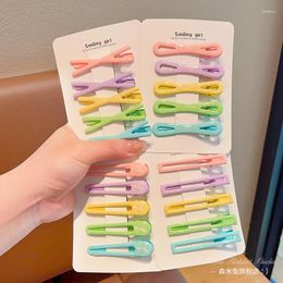 Hair Accessories 5 Pcs/Set Women Girls Cute Colorful Simple Frosted Geometry Ornamentr Clip Children Alloy Hairpins Kid