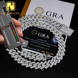 Hot Selling Drop Shipping Service 925 Sterling Silver Hip Hop 6mm 8mm 10mm 15mm Iced Out Moissanite Diamond Cuban Link Chain