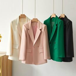 Women's Suits Plus Size S-7XL Double Breasted Blazers For Women Office Lady OL Loose Oversize Classic Coat Suit Jacket Chic Outwear Outfits