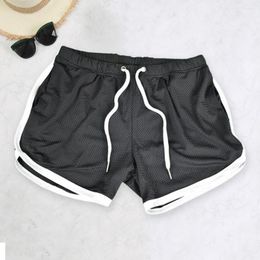 Men's Shorts Trendy Men Pockets Thin Summer Pure Color Beach Gym Sweat Absorption Sports Streetwear