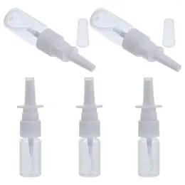 Storage Bottles 5 Pcs 10ml Portable Nasal Sprayer Bottle Rhinitis Refillable Fine Mist Empty Spray (10M Transparent Flat Shoulder