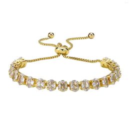 Link Bracelets Tenenis Bracelet For Women Elegant Cubic Zirconia Chain Wristband Party Jewelry Drop Wholesale