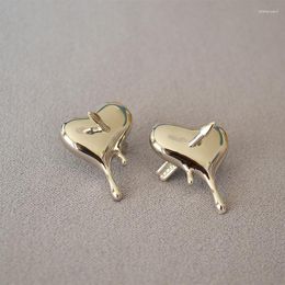 Stud Earrings European And American Cold Wind Brass Arrow Through The Heart Exaggerated Female