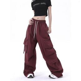 Men's Pants Solid Colour Pleated Cargo Wide Women's Oversized Straight Leg Trousers Mens Harajuku Fashion Loose Casual