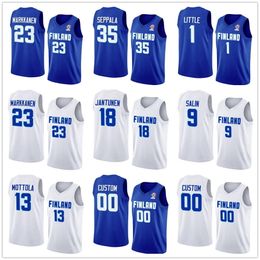 2023 FIBA Finland World Cup 23 Lauri Markkanen Basketball Jerseys 5 Alex Murphy 35 Seppala 41 Palmi 7 Huff 9 Salin 11 Koponen 18 Jantunen 19 Valtonen 20 Madsen 21 Maxhuni