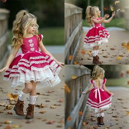 2020 High Low Flower Girl Dresses for Wedding Lace Embroidery A Line Girls Pageant Dress Ruffles Custom Made Kids Birthday Gowns257j
