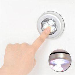 Wall Lamp Rechargeable Round Eye Protection Night Light Use Push Stick On For Home Kitchen Bedroom Led