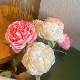 Decorative Flowers Exquisite Simulated Peony Artificial Silk Big Head Bouquet Home Party Decorations Flower Arrangement Accessories