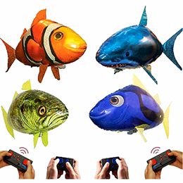 ElectricRC Animals Remote Control Flying Shark Clownfish Fish Toys Air Swimming Infrared RC Balloons Kids Gifts Party Decoration 230812