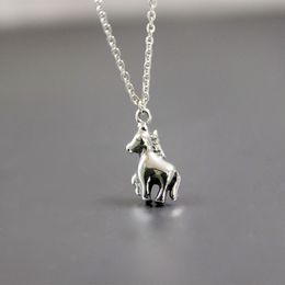 Everfast 5pc/Lot DIY Vintage 3D Horse Stainless Steel Custom Pendant Chinese Culture Animal Zodiac Horse Necklace Men Women Memorial Jewellery SN200