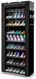 Storage Boxes Bins 10 Tier Shoe Cabinet with Dustproof Cover Free Standing Organiser for Closet Entryway 230812