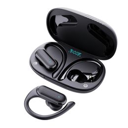 Bluetooth Headphones Wireless Earbuds, Digital Display Sports Earbuds with Earhook, Premium Deep Bass IPX5 Waterproof Over-Ear Earphones earpiece for cellphone