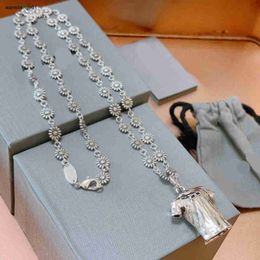 23ss Necklace for women and men fashion Flower shaped chain jewelry Shiny 3D T-shirt Pendant Necklace Including brand box Couple Gift