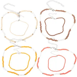 Pendant Necklaces 8pcs Beaded Necklace Sweater Chain Neck Choker