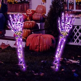 Other Event Party Supplies LED Light Up Skeleton Arm Hand Halloween Party Outdoor Home Garden Yard Lawn Decoration Haunted House Horror Props Waterproof 230812