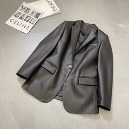 Women's Leather Faux Genuine Jacket Women Spring Black Real Sheepskin Blazer Office Ladies Coats High Quality 230812