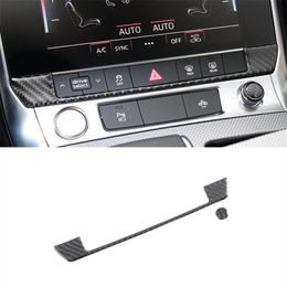 Car Styling Centre Console Button Sequins Decoration Sticker For Audi A6 C8 A7 2019 Carbon Fibre Interior Accessories258C