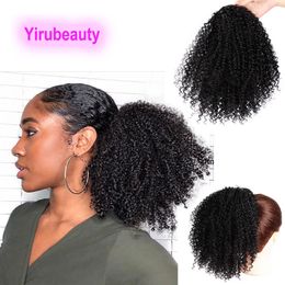 Synthetic Ponytails 2# 1B/27# Colour Afro Kinky Curly 8inch Natural Colour 120g Hair Extensions Rope-drawing Elastic Net 1B/99J