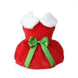 Dog Apparel H55A Cats Christmas Costume Dresses Santa Winter Clothes Red Skin Friendly Po Pet Supplies