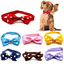 Dog Collars Adjustable Cat Collar Bowknot Dot Print Necklace Pet Supplies Tie Accessories Fashion Cute Beauty