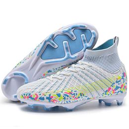 New Design Mens High Top Soccer Shoes TF AG Youth Football Boots Comfortable Long Nail Training Shoes