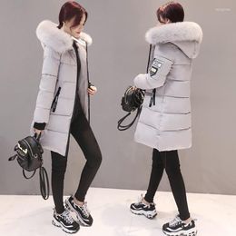 Women's Trench Coats Parkas Women Winter Fashion Long Cotton Woman Jacket For Warm Slim-fit Hooded