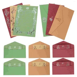 Gift Wrap 12 Sets Business Suit Card Letter Supply Invitation Envelope Writing Paper Painting Papers Colored Stationery