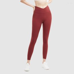 Active Pants Women V Cross Waist High Waisted Crossover Leggings Tummy Control Workout Running Yoga For