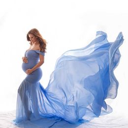 Sexy Maternity Dress Off Shoulder Elegant Dresses for Pregnant Women Pregnancy Shooting Photo Photography