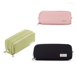 -ANGOO Pencil Case 3 Compartment Pouch Pen Bag For School Teen Girl Boy Men Women