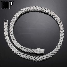 Hip Hop 8mm Iced Out Heavy Franco Chain Copper Aaa+ Cubic Zirconia Stones Necklace for Women Men Jewelry