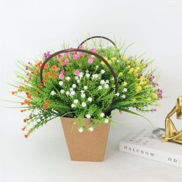 Декоративные цветы 1 шт. Искусственное симуляция Gypsophila DIY Свадебный букет фальшивый растение пластиковая трава для отделки сада на открытом воздухе