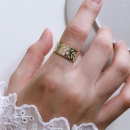 Wedding Rings Charm Gold Colour Flower Finger Ring For Women Men Vintage Boho Knuckle Party Punk Jewellery Girls Gift