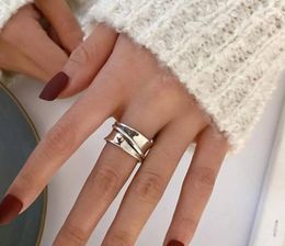 Wedding Rings Silver Plated Circular Ring Female Ins Cool Wind Design Sense Index Finger Opening