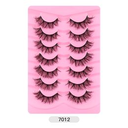 Handmade Reusable Curled False Eyelashes Naturally Soft Light Multilayer Thick Fluffy Fake Lashes Full Strip Lashes Extensions Messy Crisscross