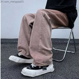 Men's Pants 222 Gradient Jeans Men's Autumn Straight Tube Loose Fashion Brand High Street Pants Wide Legs American Casual Slim Fit Street Pants Z230815