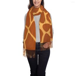 Scarves Women Giraffe Fur Skin Hide Texture Scarf Winter Shawls Thin Wrap Lady Tassel Warm Hairy Bufanda