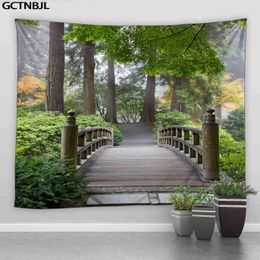 Tapestries Ancient Chinese Style Landscape Big Tapestry Screen Arch Garden Natural Scenery Patio Home Decor Wall Hanging Wall Tapestries