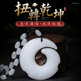 Pendant Necklaces Natural An Jade Fortune Safe Buckle Versatile Men's And Women's Lovers Jewelry Sweater Chain Gift